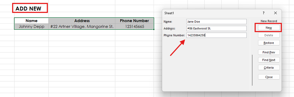Use the new button A screen capture of Excel