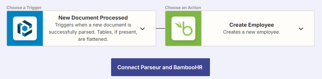 Integração do BambooHR e Parseur