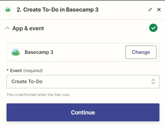 Connect Zapier with Basecamp