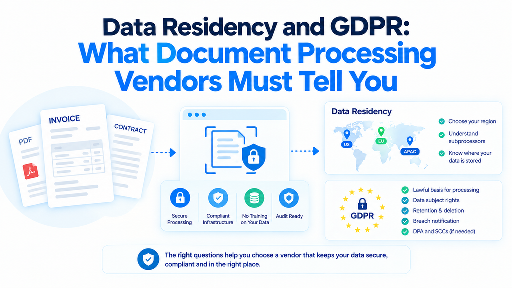 Cover image for Data Residency and GDPR - What Document Processing Vendors Must Tell You