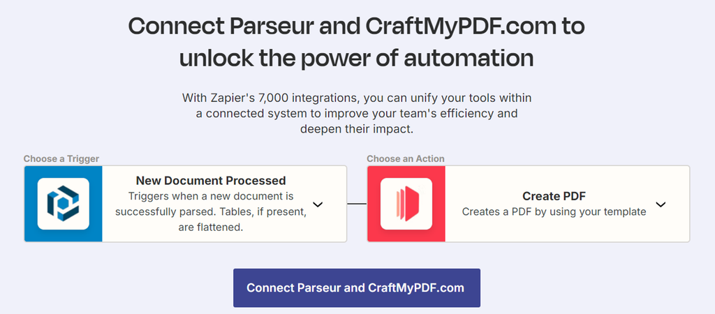 CraftMyPDF et Parseur