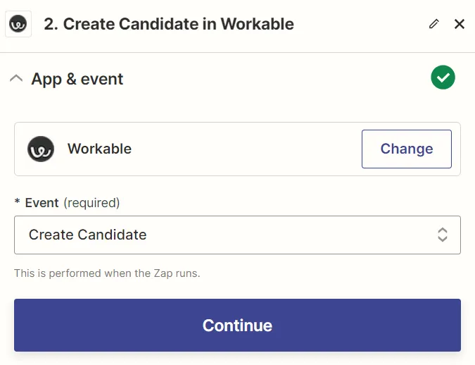 Select Create candidate action