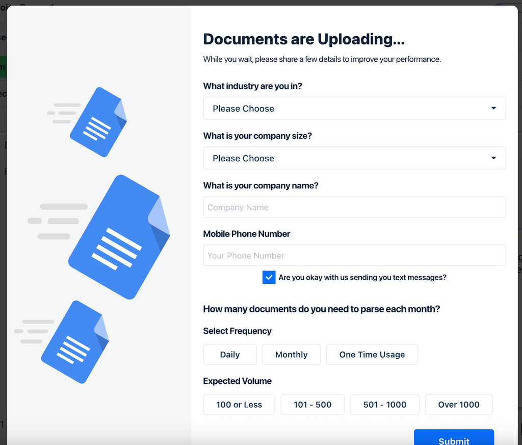 Docparser - onboarding A screen capture