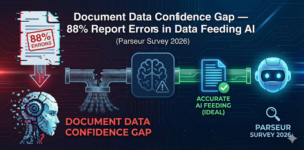 Cover image for Document Data Confidence Gap — 88% Report Errors in Data Feeding AI (Parseur Survey 2026)