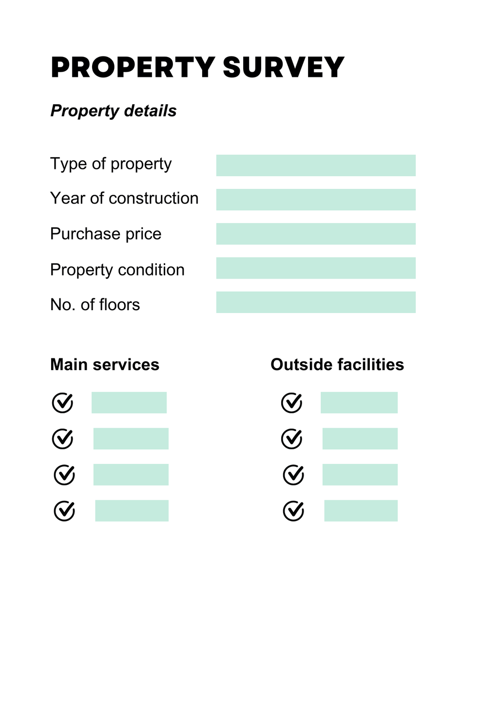 a visual representing a standard property survey