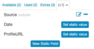 A screen capture of new static field
