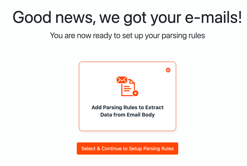Mailparser - forward emails A screen capture