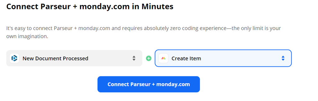 Connect Monday with Parseur