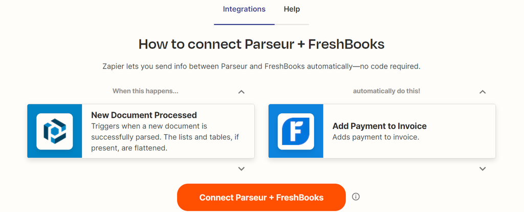 Parseur and FreshBooks integration
