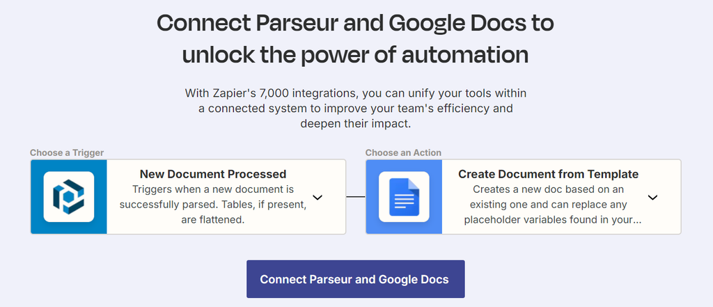 Google Docs und Parseur-Integration