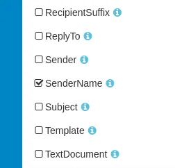 A screen capture of sender name