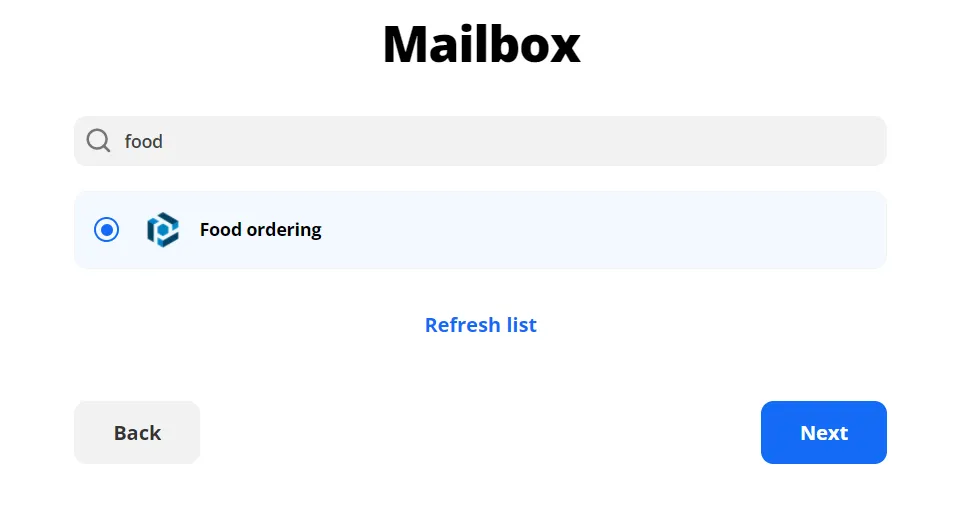 Select your Parseur mailbox in Zapier