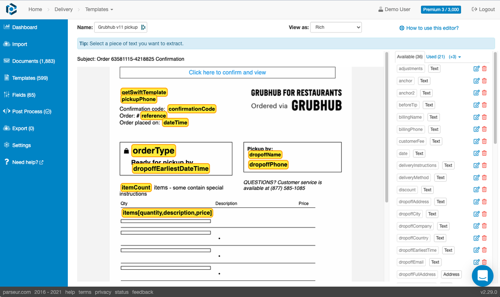 Una schermata dell'editor di modelli v2