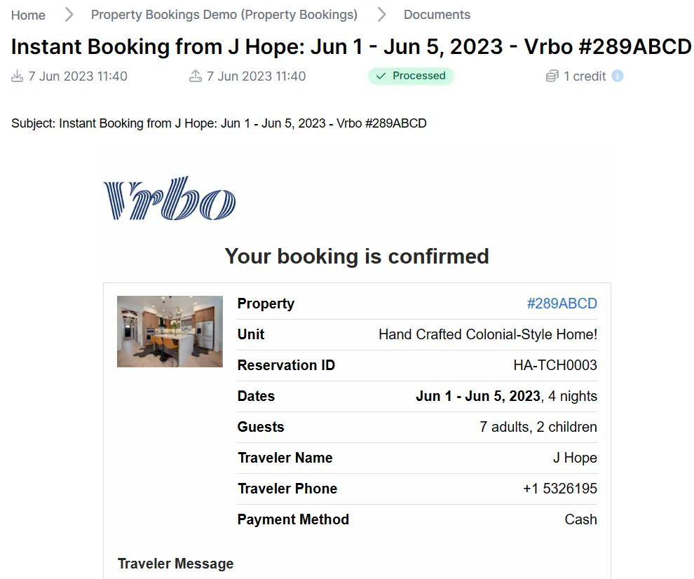 A screen capture of vrbo example