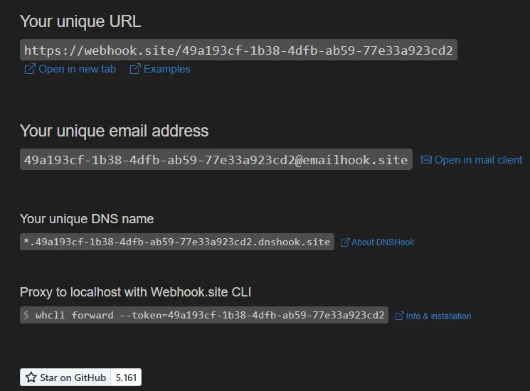 Copia l'URL del Webhook