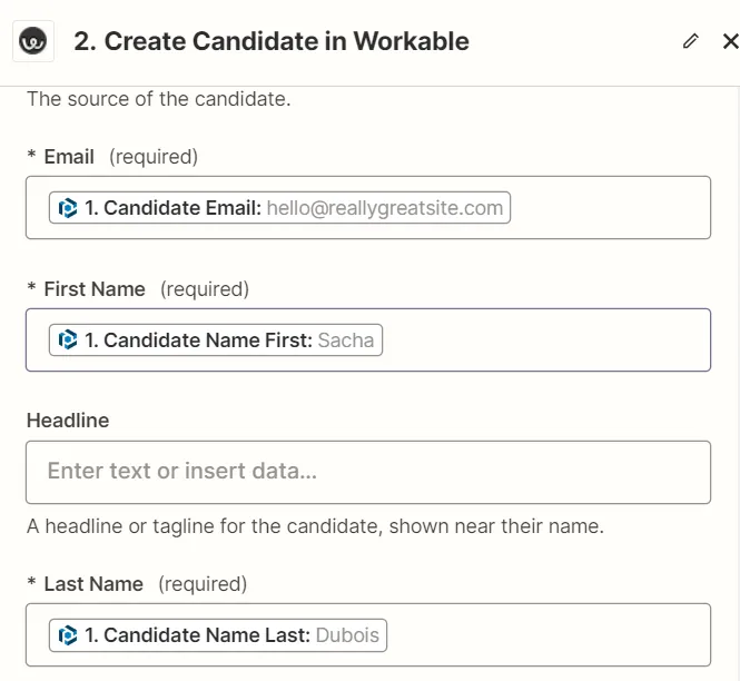 Customize the candidate profile with the resume data (cont.)