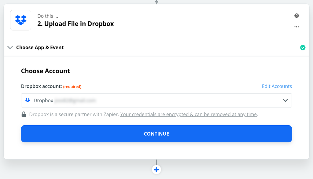 Connect to your Dropbox account