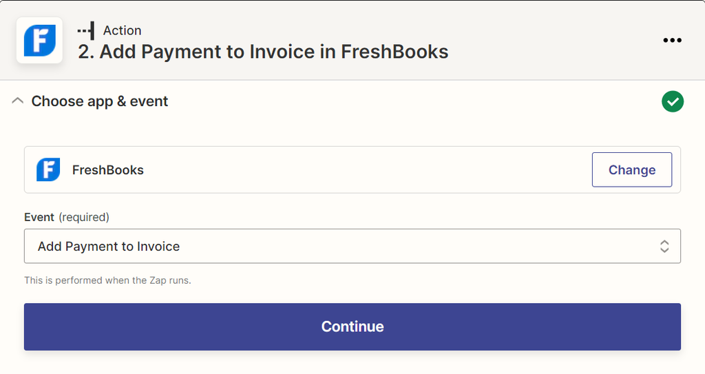 Connect Zapier with FreshBooks