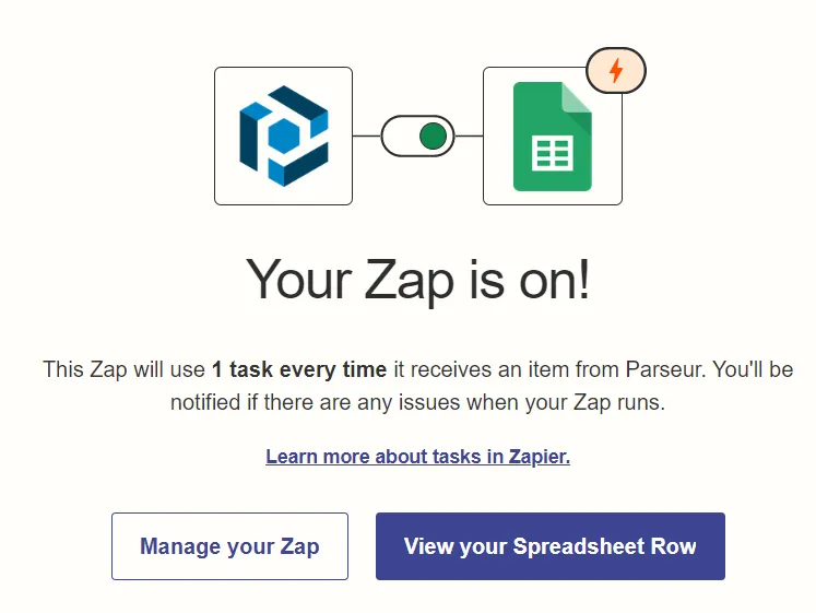 A screen capture of zap